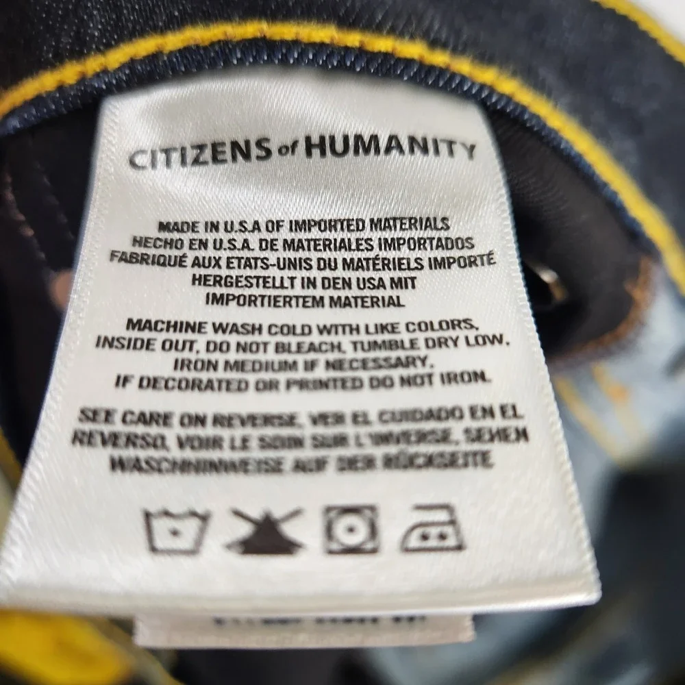 Citizens of Humanity Men's 42x32 Jeans Perfect Casual Straight Dark Wash‎ Denim